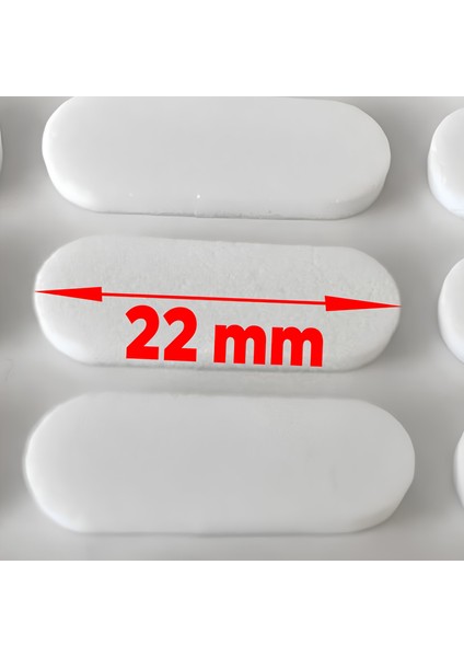 Bazlı Darbe Ses Kapı Stoperi Keçe Yapışkanlı 22 Mm (30'Lu Paket) Dolap Kapak Çekmece Oval Beyaz