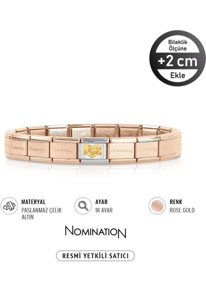 Italy Composable Klasik 18K My Angel (Meleğim) Paslanmaz Çelik Bileklik Rose