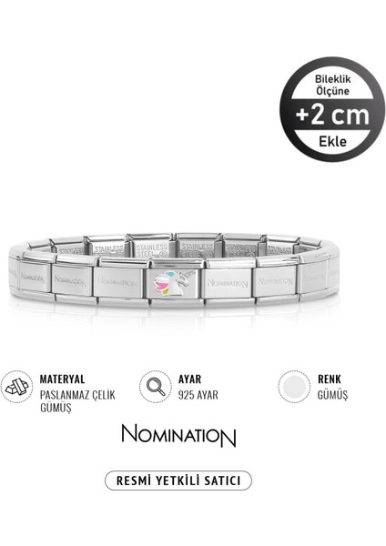 Italy Composable 925 Ayar Gümüş Unicorn ve Çelik Bileklik Sılver