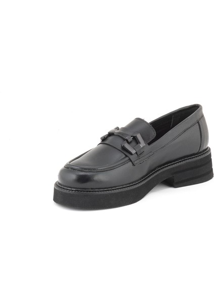 2451352k Kadın Deri Tokalı Ayakkabı - Siyah Rugan - 36 fırsatları