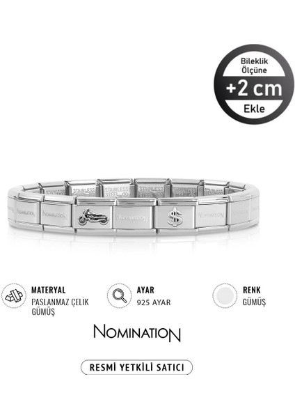 Italy Composable 925K Gümüş Motorsiklet & 925K Gümüş Dolar Paslanmaz Çelik Silver Sılver