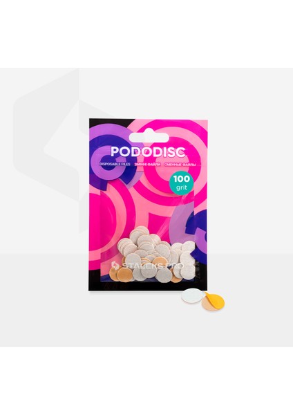 Pododısc Staleks Pro Xs Pedikür Disk Için Yedek Beyaz Törpüler, 100 Grit (50 Adet)
