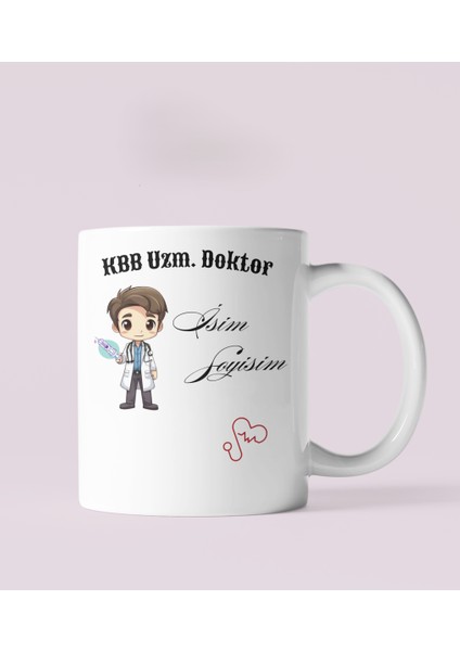 Kbb Uzman Doktor Kişiye Özel Meslek Tasarımlı Baskılı Kupa Bardak
