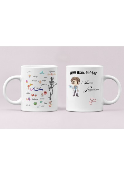 Kbb Uzman Doktor Kişiye Özel Meslek Tasarımlı Baskılı Kupa Bardak modelleri