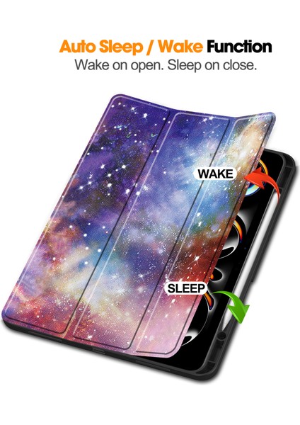 iPad Pro 13 (2024) Tablet Üç Katlı Standlı Deri Tpu Tablet Kılıfı (Yurt Dışından)