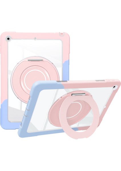 iPad 10.2 (2021) Dönebilen Halka Çubuğu Pc Silikon Tablet Kılıfı (Yurt Dışından)
