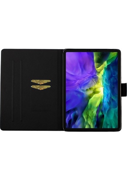 iPad Pro 11 (2024) Deri Standlı Tablet Kart Tutucu Tablet Kılıfı (Yurt Dışından)