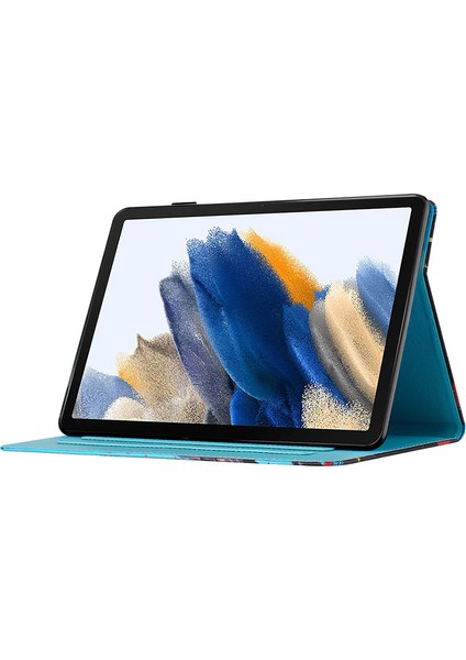 Samsung Galaxy Tab A9 Vaka Desen Baskı Kartı Tutucu Pu Deri Tablet Kılıfı (Yurt Dışından) modelleri