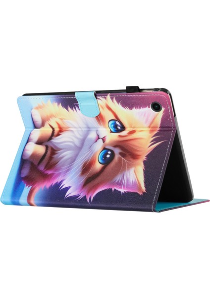 Samsung Galaxy Tab A9 Vaka Desen Baskı Kartı Tutucu Pu Deri Tablet Kılıfı (Yurt Dışından) fırsatları