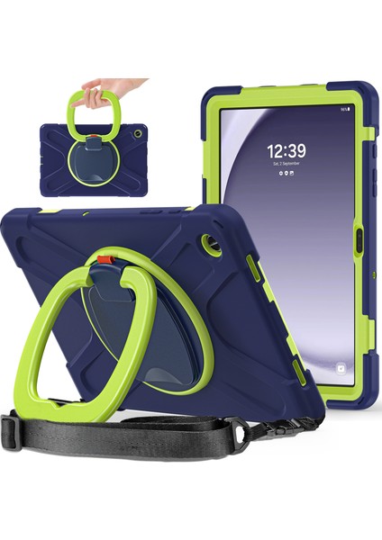 Samsung Galaxy Tab A9 Case Rotary Kickstandlı Kayışlı Tablet Kılıfı (Yurt Dışından)