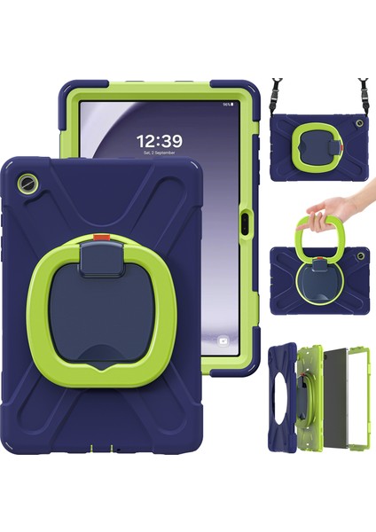 Samsung Galaxy Tab A9 Case Rotary Kickstandlı Kayışlı Tablet Kılıfı (Yurt Dışından) modelleri