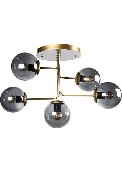 Hazeran 5.li Eskitme Füme Glop Camlı Avize modelleri