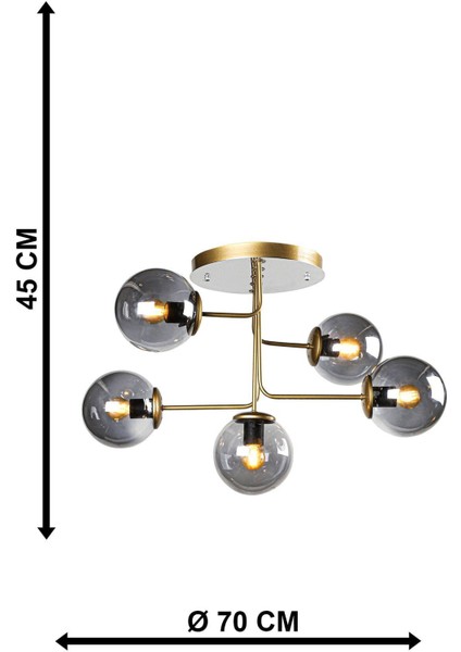 Hazeran 5.li Eskitme Füme Glop Camlı Avize indirimleri