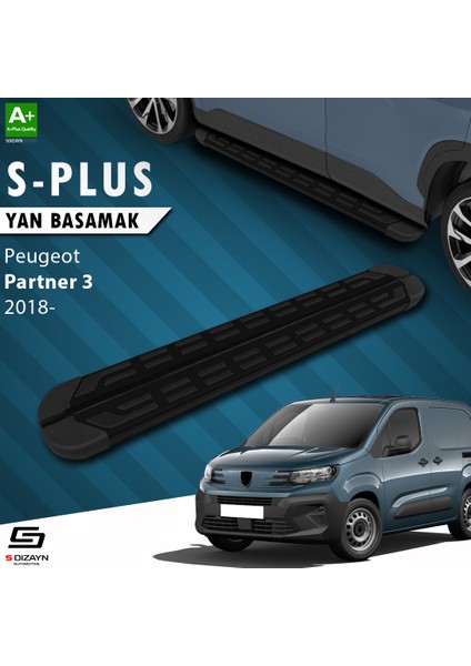 Peugeot Partner 3 S-Plus Siyah Yan Basamak 203 Cm 2018 Üzeri