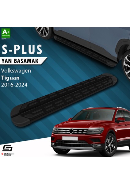 VW Tiguan 2 S-Plus Siyah Yan Basamak 173 Cm Etekli 2016-2024 A+ Kalite
