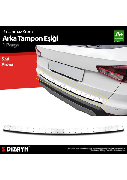 Seat Arona Krom Arka Tampon Eşiği 2017 Üzeri A+ Kalite