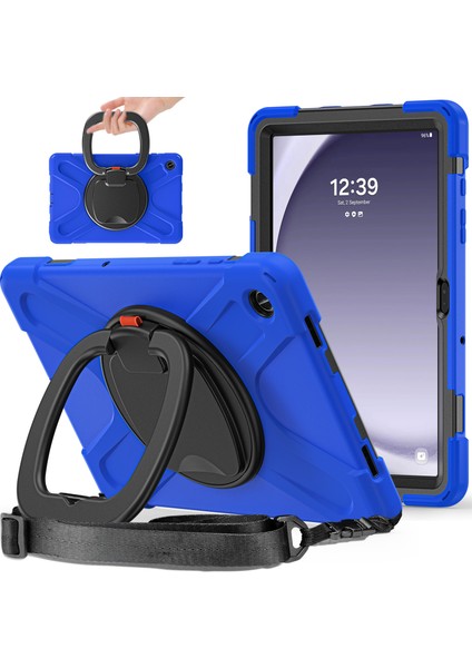 Samsung Galaxy Tab A9 Case Rotary Kickstandlı Kayışlı Tablet Kılıfı (Yurt Dışından)