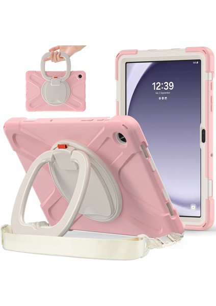 Samsung Galaxy Tab A9 Case Rotary Kickstandlı Kayışlı Tablet Kılıfı (Yurt Dışından)