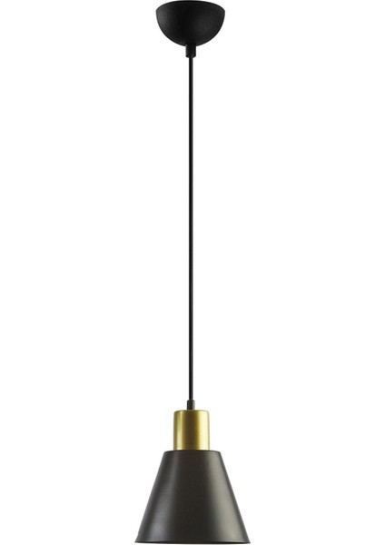 Trend Modern Tasarım Cafe - Mutfak Siyah Gold Renk Tekli Avize