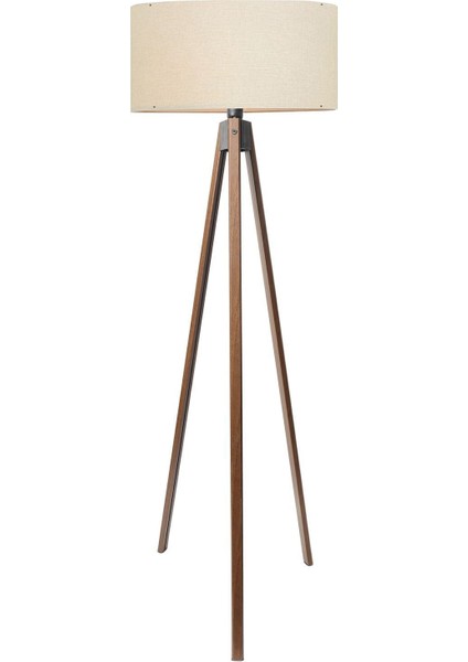 Çöl Beji Yuvarlak Kumaş Silindir Başlık Ahşap Üç Ayaklı Lambader AYD-2581 fiyatları