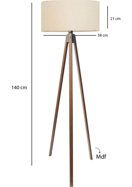 Çöl Beji Yuvarlak Kumaş Silindir Başlık Ahşap Üç Ayaklı Lambader AYD-2581 modelleri
