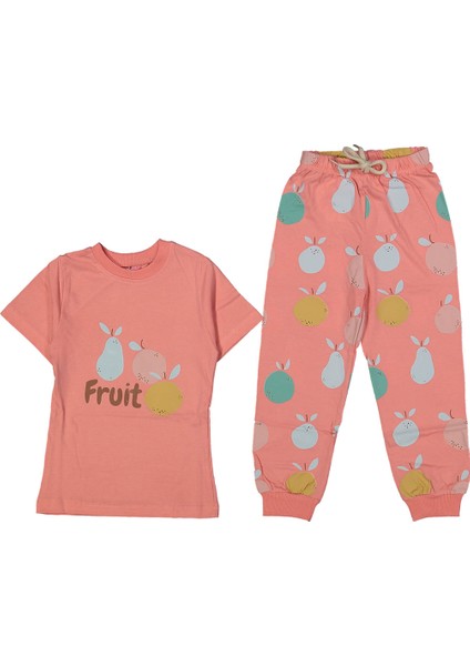Kız Çocuk Narçiçeği Meyve Baskılı Pijama Takımı