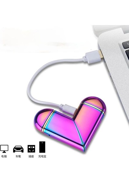 Dönen Kalpli Çakmak Çift Başlıklı Fener Izgara Çakmak USB Şarj Edilebilir