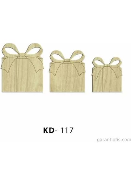 Hobi-Art Kd 117 - Hediye Paketi Figürlü Dekoratif Mini Ahşap Obje