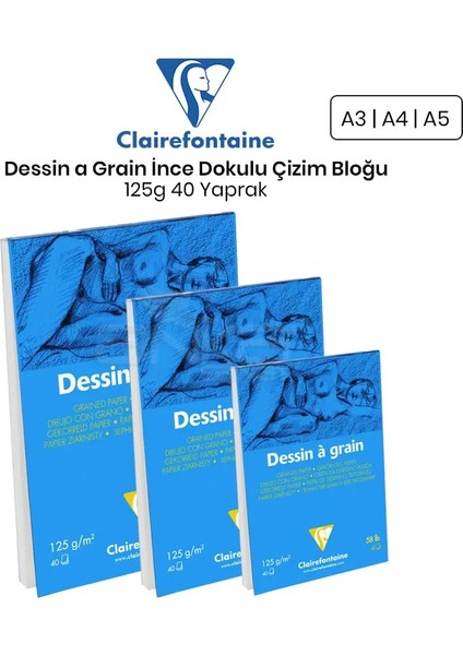 Dessin A Grain Ince Dokulu Çizim Bloğu 125 gr 40 Yaprak