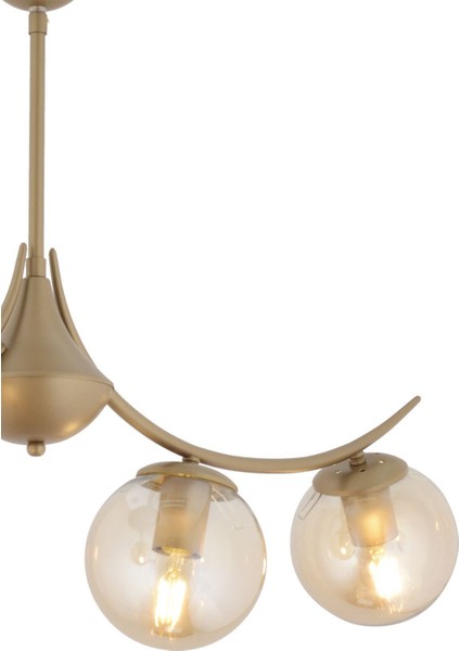 Germaine 4'lü Sıralı Eskitme Bal Camlı Modern Oturma Odası Salon Avize fırsatları