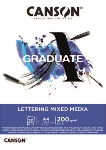 Graduate Lettering Mixed Media Marker Pad 200 gr 20 Yaprak A4