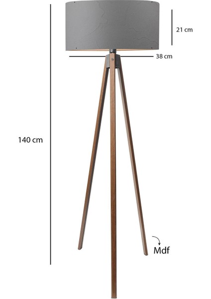 Tripod Lambader Ceviz Ayaklı Silindir Şapkalı AYD-2210 modelleri