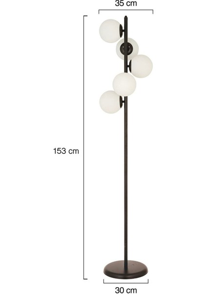 Uzel 5li Siyah Modern Tasarım Metal Lambader indirimleri