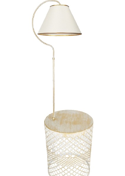 Aydınlatma Lambader Gold Sehpalı Elips Krem Sarı Patine (Gold Çember) Krem Şapka. modelleri