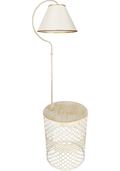 Aydınlatma Lambader Gold Sehpalı Elips Krem Sarı Patine (Gold Çember) Krem Şapka. fırsatları