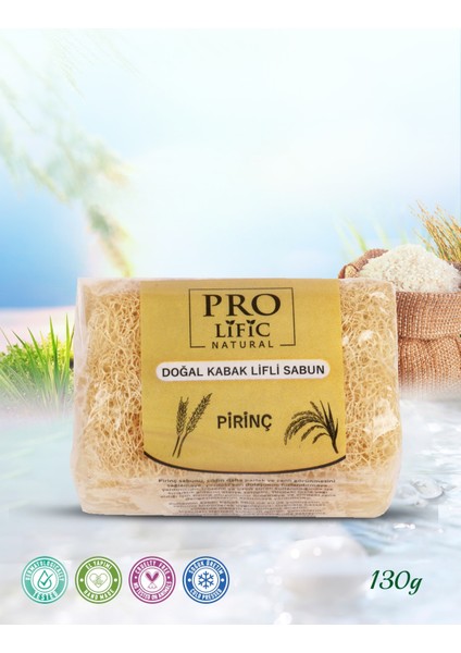 Doğal Kabak Lifli Pirinç Sabunu 130 gr x 4 adet