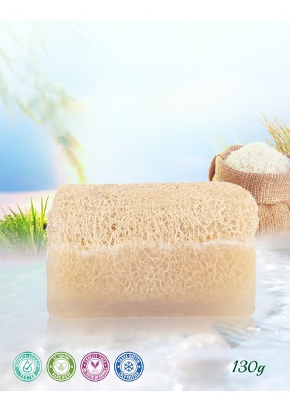 Doğal Kabak Lifli Pirinç Sabunu 130 gr x 4 adet modelleri