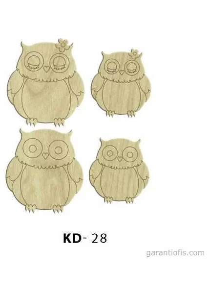 Hobi-Art Kd 28 - Baykuş Dekoratif Mini Ahşap Obje
