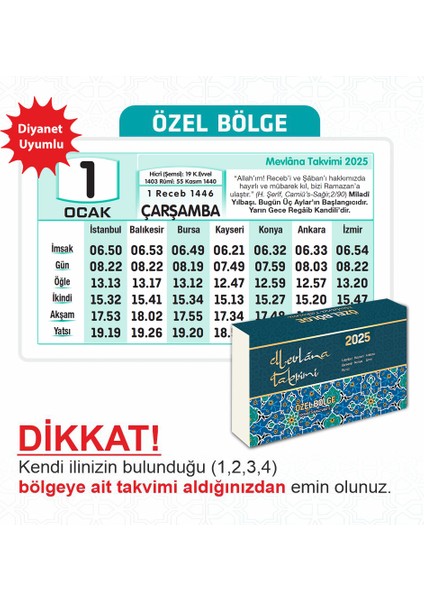 2024 Yapraklı Blok Duvar Takvimi Özel Bölge