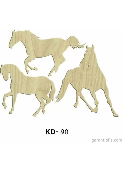 Hobi-Art Kd 90 - At Şeklinde Dekoratif Mini Ahşap Süs Obje