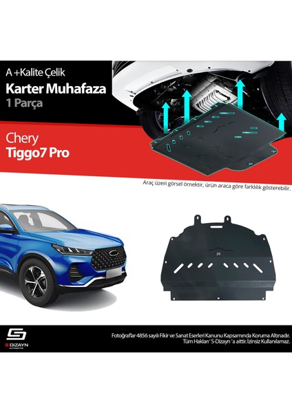 S-Dizayn Chery Tiggo 7 Pro Çelik Karter Muhafaza 2022 Üzeri A+ Kalite