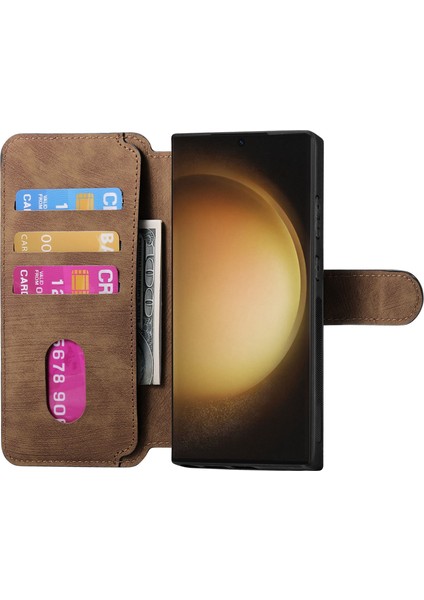 Samsung Galaxy S23 Ultra Deri Cüzdan Standı Çıkarılabilir Kapak (Yurt Dışından)