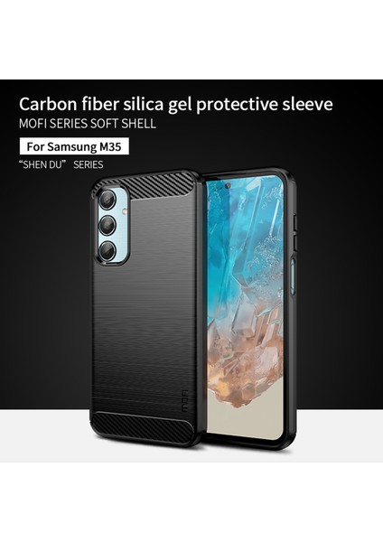Samsung Galaxy M35 5g Karbon Fiber Doku Tpu Telefon Kılıfı (Yurt Dışından)