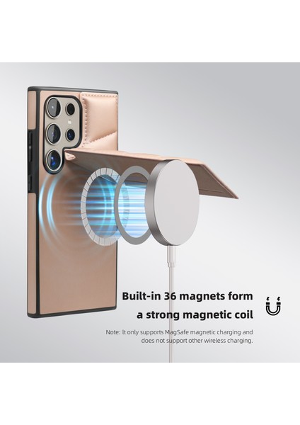 Samsung Galaxy S24 Ultra Manyetik Deri + Tpu Kickstand Telefon Kapağı (Yurt Dışından) fiyatları