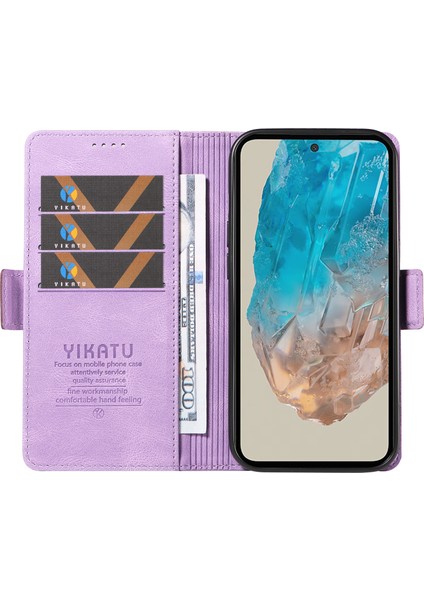Samsung Galaxy M35 5g Cilt Dokunmatik Duygu Pu Deri Cüzdan Telefon Kapağı (Yurt Dışından)