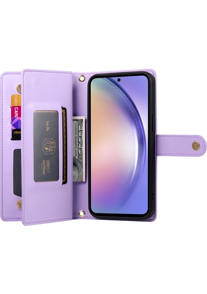 Samsung Galaxy A54 5g Fermuarlı Telefon Deri Kılıf Askılı (Yurt Dışından)