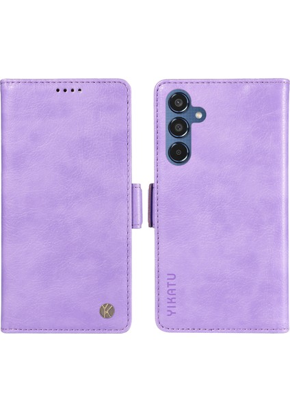 Samsung Galaxy M35 5g Kart Tutucu Litchi Doku Deri Telefon Kılıfı (Yurt Dışından)