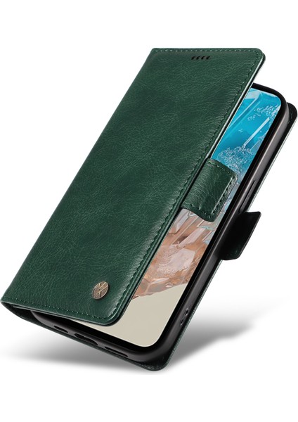 Samsung Galaxy M35 5g Kart Tutucu Litchi Doku Deri Telefon Kılıfı (Yurt Dışından)