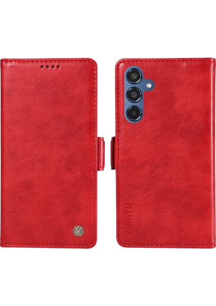 Samsung Galaxy M35 5g Kart Tutucu Litchi Doku Deri Telefon Kılıfı (Yurt Dışından)