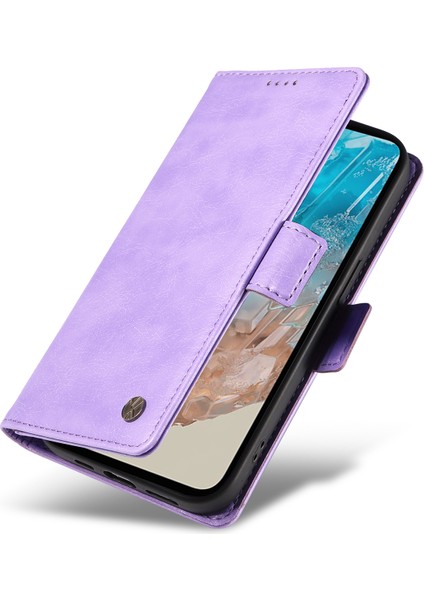 Samsung Galaxy M35 5g Kart Tutucu Litchi Doku Deri Telefon Kılıfı (Yurt Dışından)